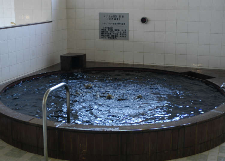 Bersantai sambil berendam dalam air panas hitam (kuroyu)