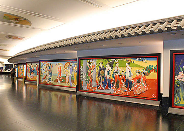 Kairo-no-Saishiki Kibori-ban (koridor panel lukisan relief kayu berwarna)