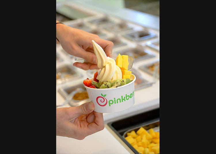ヘルシーなフローズンヨーグルト「ピンクベリー」