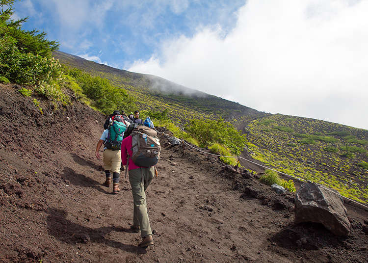 Reaching the peak of Mt. Fuji
