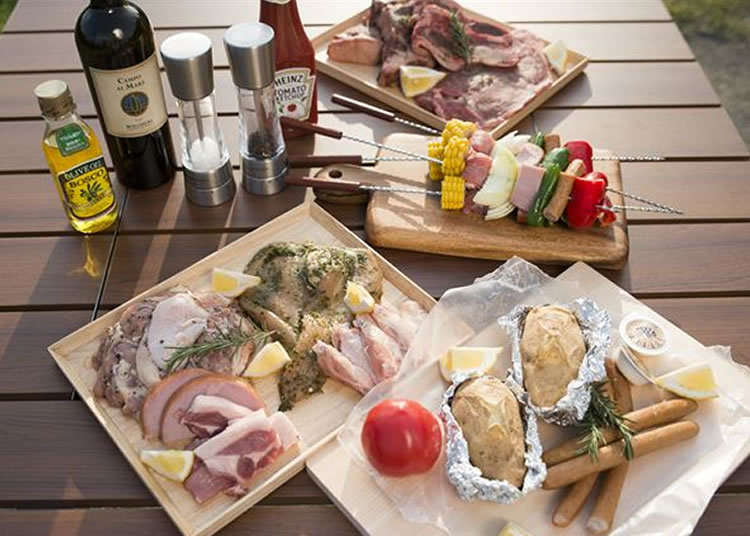 A BBQ Area Just Outside Shinjuku Station's Southeast Exit