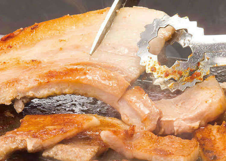 Juicy Samgyeopsal Roasted on Lava Stone