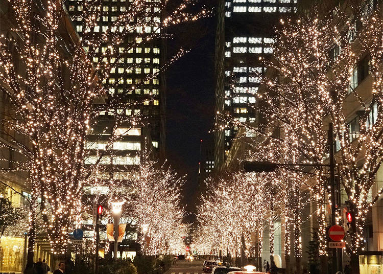 The Eco-Friendly Champagne Illuminations in Marunouchi