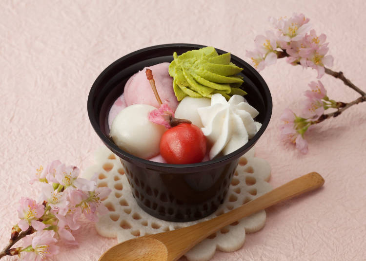 桜テイストの和風パフェ