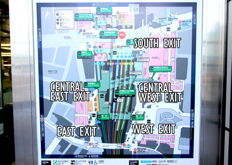 3) East, South, West - Shinjuku Statin's Three Main Exits