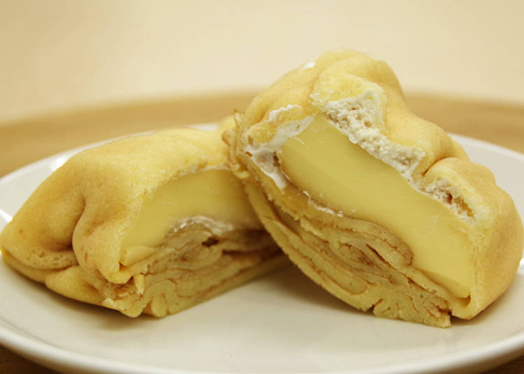 3.窯焼きプリンの四角いクレープ