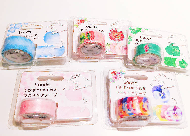 bande: Masking Tape in the Shape of Flower Petals/
bande マスキングロールステッカー 花びらミニ ピンク