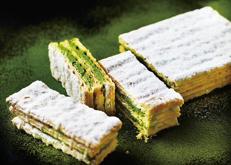 【PABLO】抹茶とチーズの相性は抜群!「チーズミルフィーユ‐宇治抹茶」/新宿メトロ食堂街