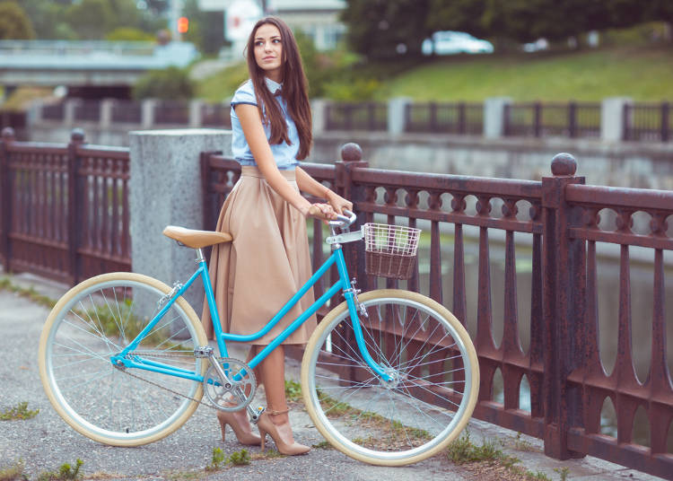 ヒールを履いて自転車に乗っていたら、どきっとしちゃう。