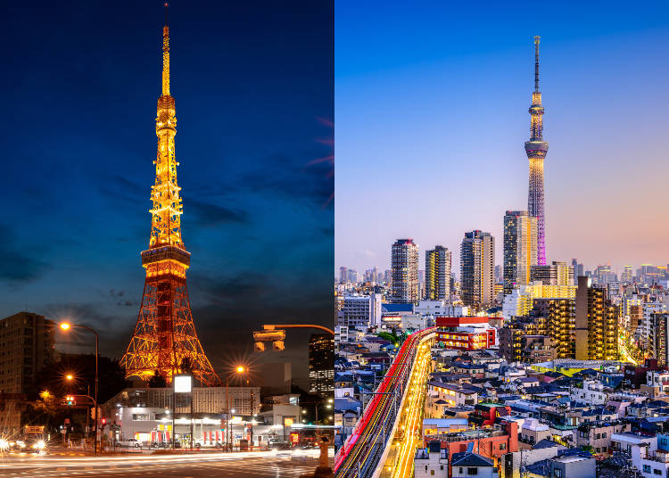 Tokyo Tower vs. Tokyo Skytree: Close comparison of the two! Did you know any of these? - LIVE 