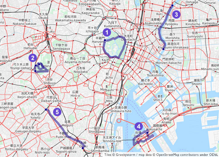 Route overviews
