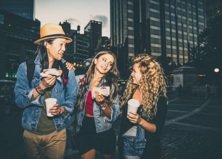 2. While you walk around, avoid eating in the street