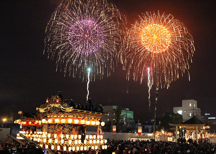 Target 3: Stunning Night Scenes of a Traditional Winter Fireworks Festival