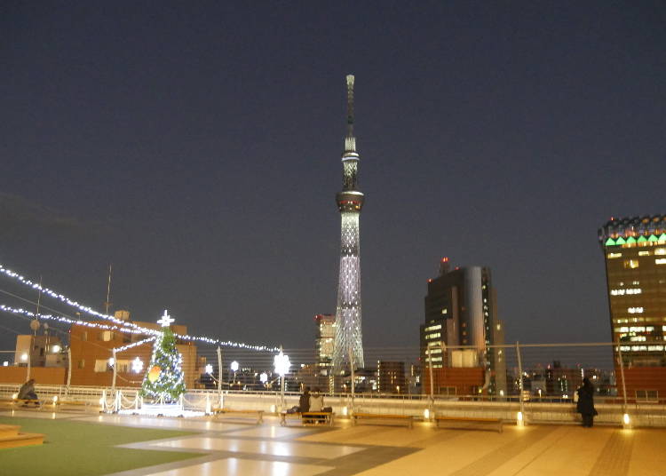 屋上の浅草ハレテラスからは、東京スカイツリー®も!これぞ穴場の夜景スポット!