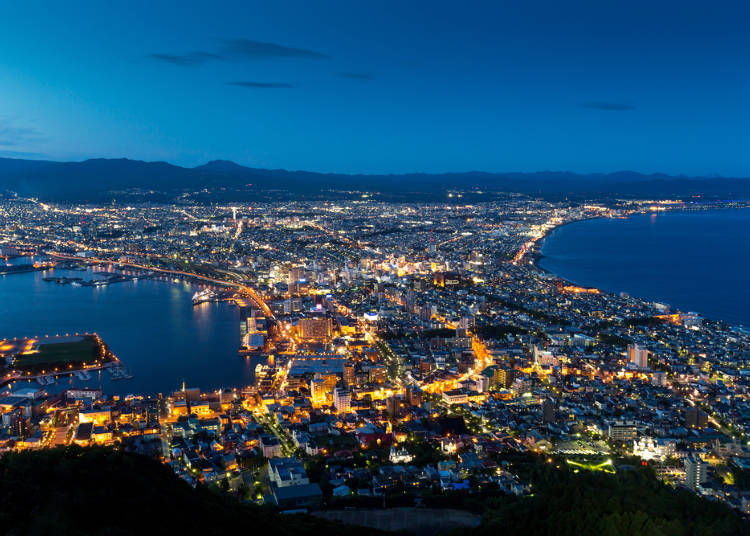 A romantic night view from the Hakodate Mountain Observation Deck